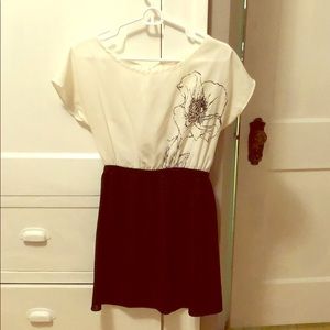 Black and white mini dress